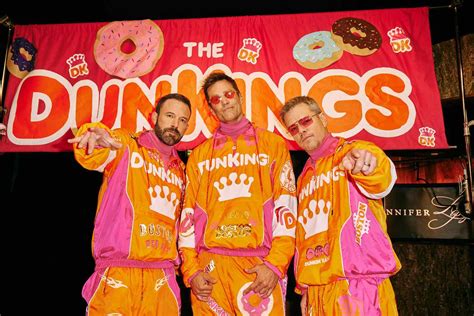 Ben Affleck's aim could use some work.. In Dunkin's Super Bowl commercial, Affleck, Matt Damon and Tom Brady form a boy band called the DunKings. Following the fan-favorite ad, Dunkin’ shared a ...